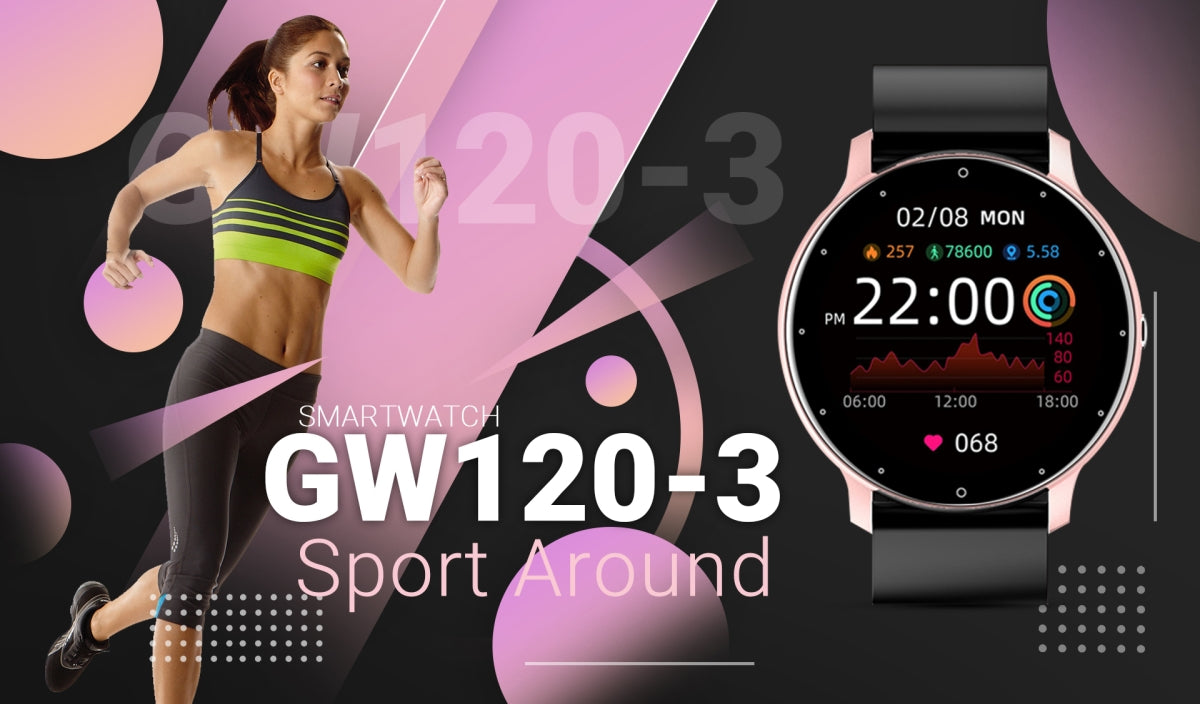 Smartwatch GIEWONT Sport Around GW120-3 - Rose Gold/Black Effect