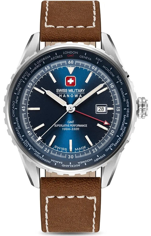 Zegarek Męski SWISS MILITARY HANOWA Afterburn GMT SMWGB0003202 + BOX