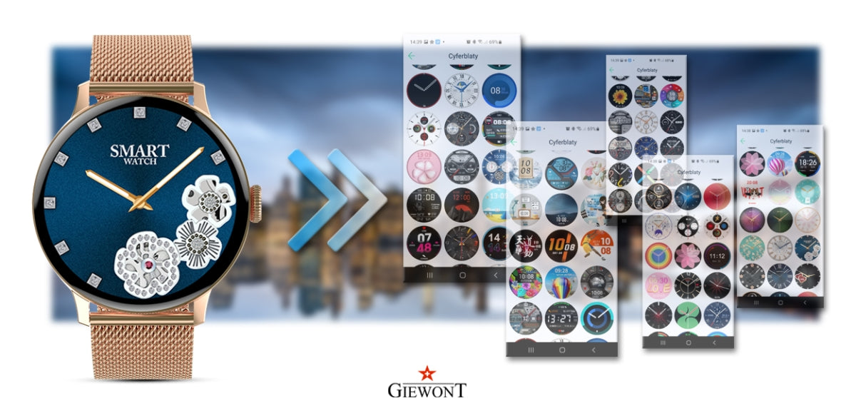 Smartwatch Damski GIEWONT Różowe Złoto GW330-1