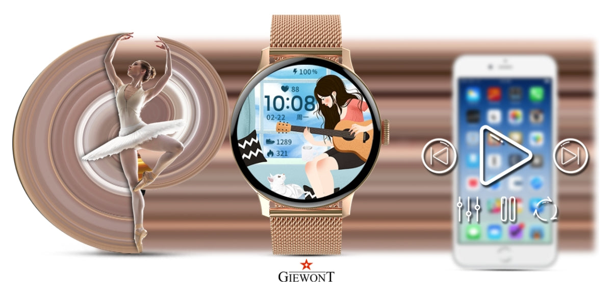 Smartwatch Damski GIEWONT Różowe Złoto GW330-1