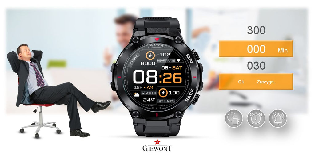 Smartwatch GIEWONT Pionier GPS GW460-1 - Carbon
