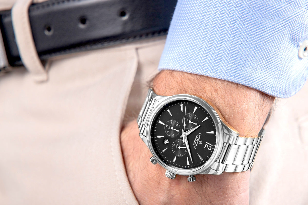 Zegarek Męski Giewont Chronograph Sapphire Srebrny GW6310-B2