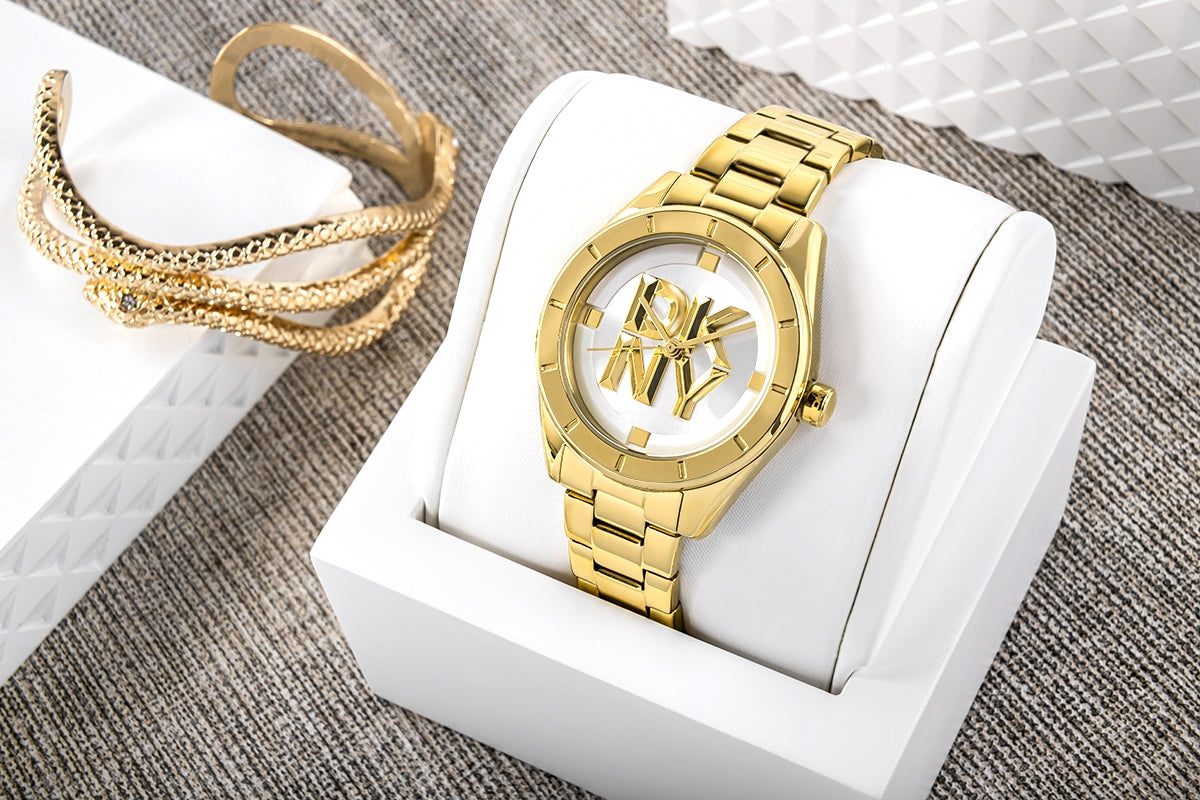 Zegarek Damski DKNY Chambers Midi Gold DK1L016M0065 + BOX