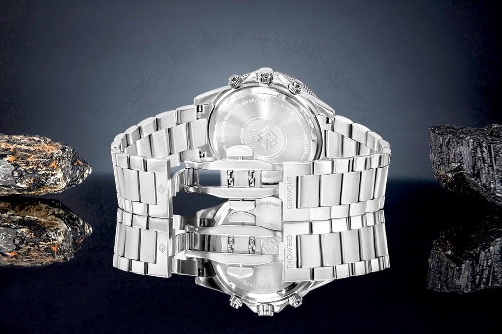 Zegarek Męski Giewont Chronograph Sapphire Srebrno Niebieski GW3520-B3