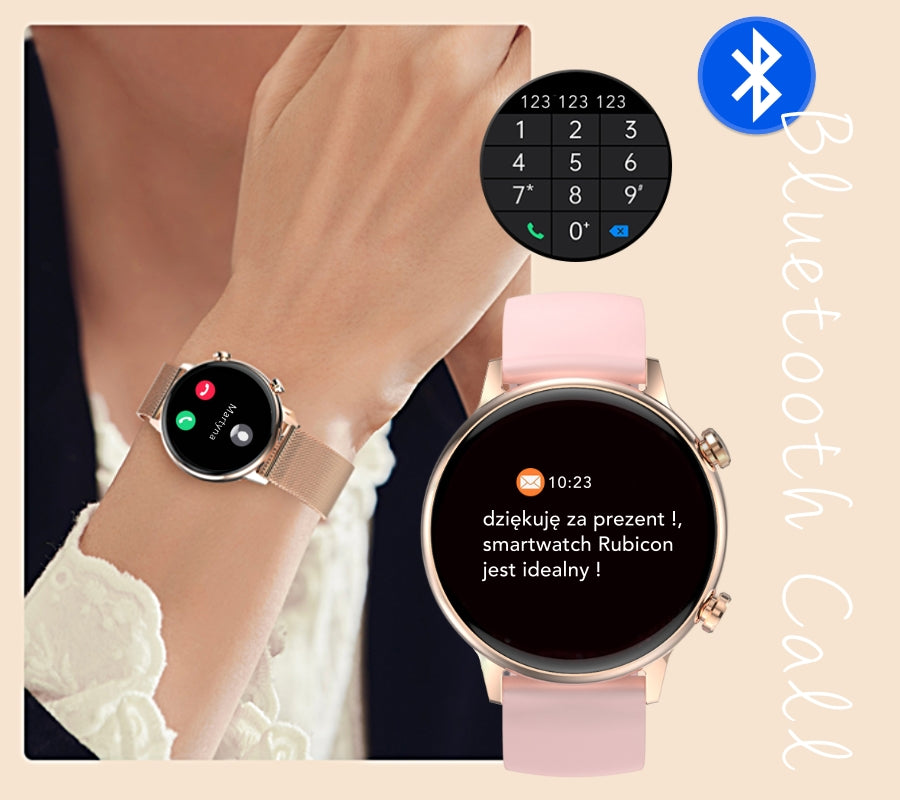 Smartwatch Damski RUBICON RNCF09 Rose Gold/Pink SMARUB234