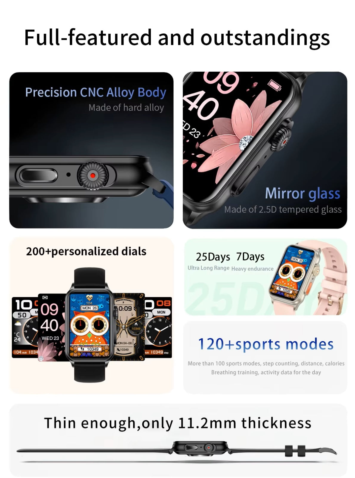 Smartwatch Damski RUBICON RNCF06 Black/Dark Blue SMARUB220